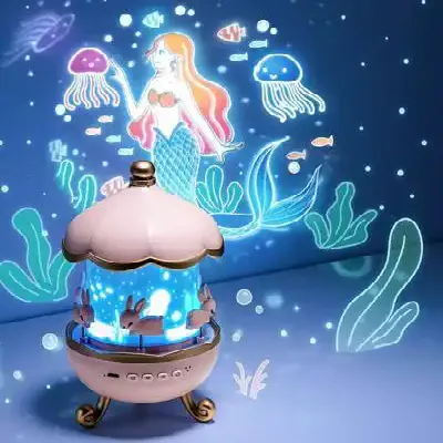 carousel night light bunny
